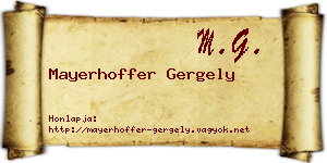 Mayerhoffer Gergely névjegykártya